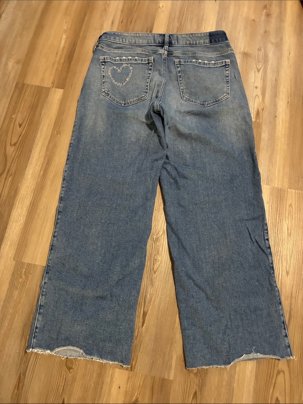 Hollister Low Rise Baggy Jeans Womens 29 Short Raw hem Relaxed Medium Wash - Picture 9 of 11